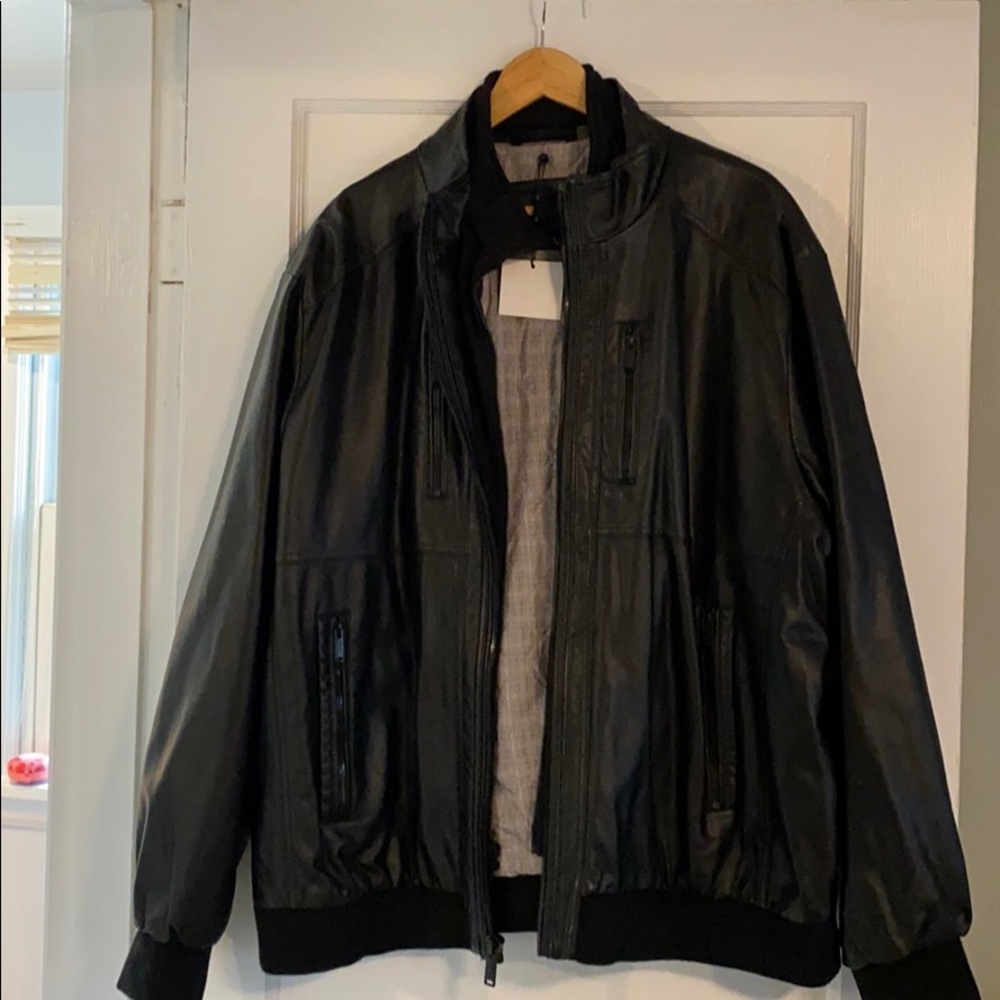Men’s Calvin Klein Black Faux Leather Jacket
